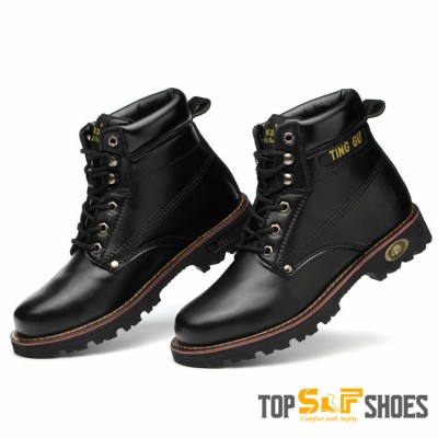 black work boots slip on